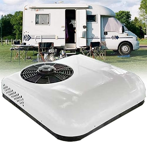ZHIXUMM Aire Acondicionado De 12 V/24 V CC, Aire Acondicionado De Techo De Caravana De CamióN EléCtrico Universal, Aire Acondicionado De Caravana Integrado Montado En La Parte Superior,White-12V