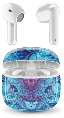 Music Sound - Auricolari Bluetooth TWS Fantasy - Design a Capsula - Senza Fili - Custodia di Ricarica - Microfono - Play Time fino a 25 ore di ascolto - Tanti colori e fantasie disponibili