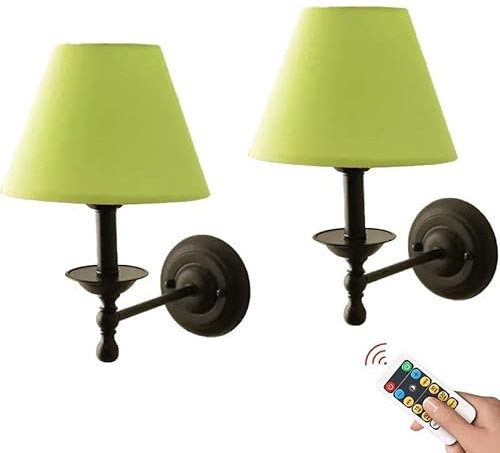 Apliques de pared inalámbricos a batería con bombillas y controles remotos, luz de pared recargable a batería para montaje en pared, lámparas de pared a batería negras regulables para sala de estar,
