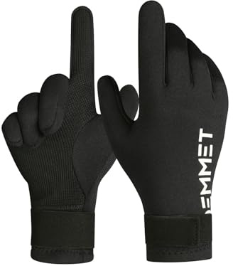 DEMMET 1.5MM Neoprenhandschuhe warme rutschfeste Tauchhandschuhe für Herren mit hoher Elastizität und Verstellbarer Bürste geeignet zum Tauchen Schwimmen und Schnorcheln (1.5MM, L)