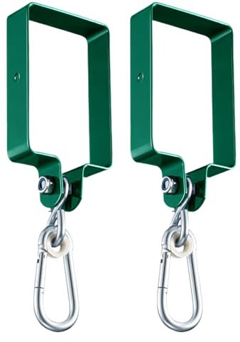 2X Schaukelhaken Robust,Vierkant Karabinerhaken Als Ersatzhalterung,Hakenhalterung Haken,Schaukelschelle Mit Manschette,Schaukelbefestigung Mit Karabiner Für Balken,Holzbalken,14,5x9.5x3cm