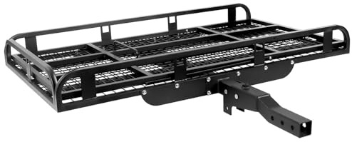 500 lb Hitch Mounted Luggage Wheelchair Carrier with Ramp, Heavy Duty Steel Wheelchair Lift for Car, Folding Trailer for RV SUV CAR, 50 x 28.3 x 5.1