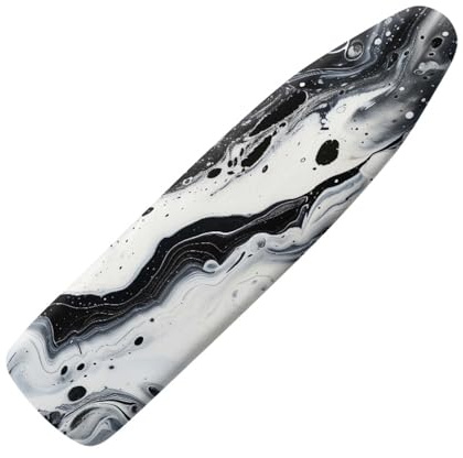 BüGelbrettbezug 120x40 Weiß Und Schwarz üBerzug BüGelbrett FüR DampfbüGeleisen, Mit Hitze- Und Dampfreflektion FüR Schnelleres BüGeln, Mit Elastischem Gummizug