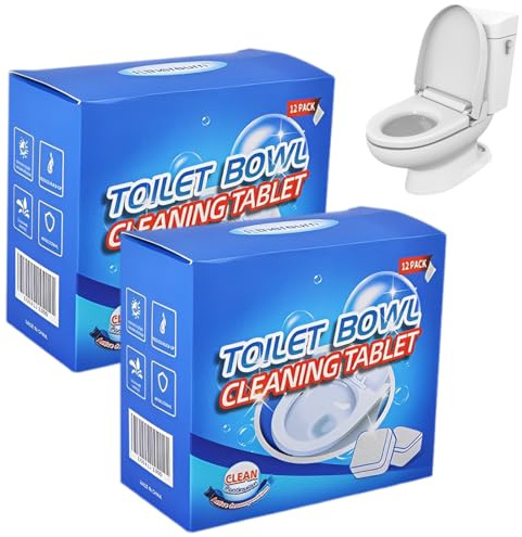 Teegxddy 2 Confezioni di Pastiglie per la Pulizia della Toilette, Adatte per Rimuovere le Macchie di Urina e Deodorare,Accessori per il Bagno (Blu Bianco)
