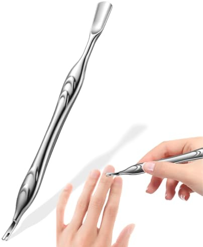 Spingi Cuticole con Forchetta, 2 in 1 Spingi Cuticole con Forchetta, Rimuovere le Cuticole, in Acciaio Inox, Rimozione Della Pelle Morta Strumento