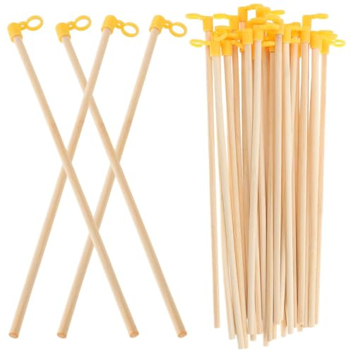 GARVALON Lot de 30 Poignées de Lanterne en Bois 27 CM Accessoires Légers pour Lanternes en Papier Bâtons Portatifs pour Fêtes Événements en Plein Air et Décorations DIY