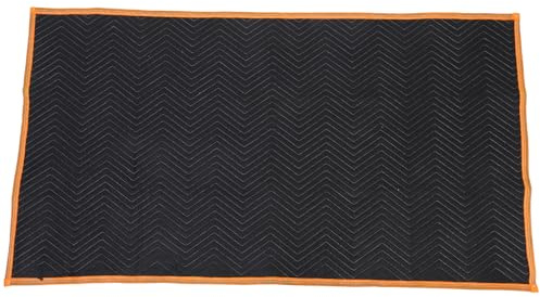 IWOWHERO Coperte da Trasloco Resistenti Trapuntate Nere Bordi Arancioni Coperte Spesse per Mobili Imbottitura Protettiva Versatile per Traslochi e Protezione Pavimenti Leggere e Facili