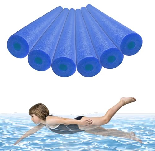 6-Pack Schwimmnudel, 120cm Lange Poolnudel Schaumstoff Mit Loch, Schwimmnudels Hohl Schwimmnudel Für Kinder & Erwachsfene, Schwimmhilfe & Wasserspielzeug Fitness