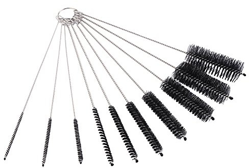 DECORA 10 Pieces Nylon Cleaning Bottle Brush Pipe Cleaning Brushes Tube Brushes Tube Bottle Straw Washing Cleaner Bristle Kit Tool Black