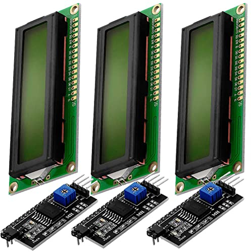 AZDelivery 3 x HD44780 16x2 LCD Modul Display Bundle mit I2C Schnittstelle 2x16 Zeichen kompatibel mit Arduino inklusive E-Book! (mit Grünem Hintergrund und Schwarzen Zeichen)