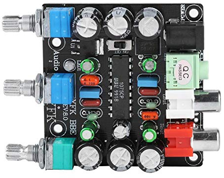 ASHATA HiFi Preamp 2 Channel Pre-Amplifier Volume Tone Control Board Kits HiFi Sound Audio Mixer HiFi Amplifier