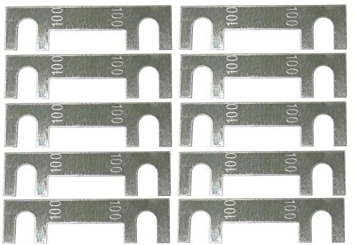 AERZETIX: 10x Fusible à Languette Lame - 100A - pour Porte-Fusible Courant Fort - Argent - C42200