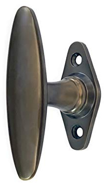 Antikas - Fensterolive in Messing patiniert - dunkel, Fenstergriff - 9,3x5,1 cm