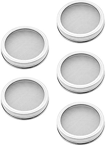 Cabilock 5stücke Praktischer Sprouting Deckel Aus Edelstahl Teiliges Für Einmachgläser Optimal Für Keimung Und Belüftung Leicht Zu Reinigen Und Langlebig -frei Und Korrosionsbeständig