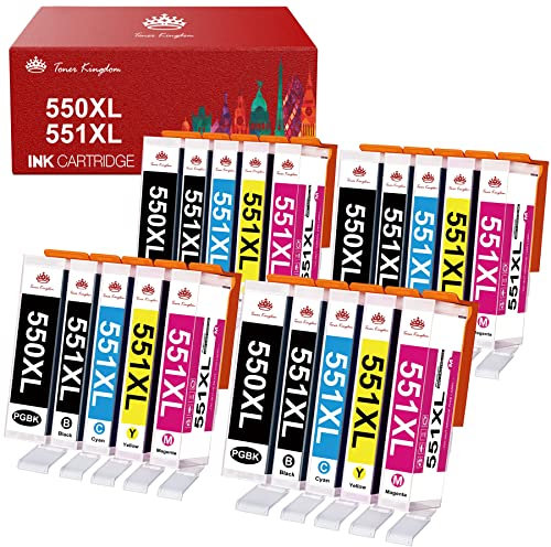 Toner Kingdom Tintenpatrone Kompatibel für Canon PGI-550 CLI-551 XL für IP7250 MX925 IP8750 MG5650 IX6850 MG5450 MG5550 MG6450 MG6650 MX725 (20 Stück)