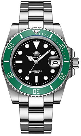 ADDIESDIVE Herren analog Automatikuhr 20bar Wasserdichtes leuchtendes Herren Taucheruhr Edelstahlarmband