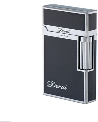 (Verkauf ohne Gas) Tragbares Feuerzeug Butangas Nachfüllbar Weiche Flamme Feuerzeug Geschenk (Silber)