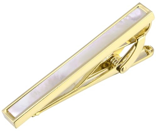 Jonwo Mother of Pearl Men's Tie Clip for Regular Necktie with Gift Case