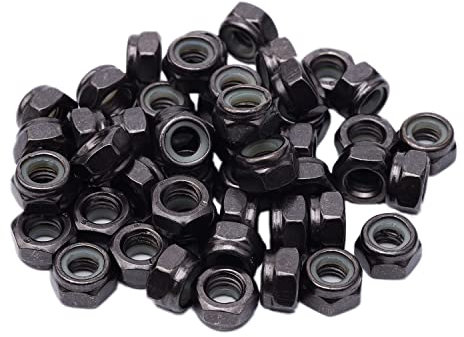 Sechskantmuttern Sicherungsmutter Standard Niedrige Form Selbstsichernde Mutter Karbonstahlmutter Sechskant Schraubenmutter Karbonstahl Mutter Stoppmutter (50Stücke, M6)