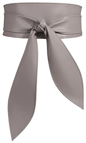FEOYA Frauen Obi Gürtel Breiter Wickelgürtel Kleid Taillengürtel Grau S-M