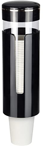 Cup Dispenser, Pull Type Water Cooler Cup Holder Fit 4oz-7oz Disposable Cups, Upgraded Wall Mounted Mouthwash Cup Dispenser for Bathroom Office Gym School -Black