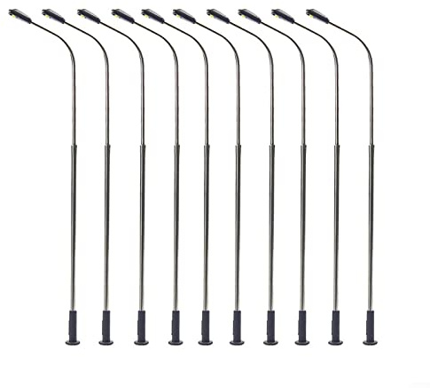 HpLive 10 Stück LED-Modelllampe, 1:87 Modelleisenbahn, LED-Lampenpfosten, 108 mm, handgefertigte Lampen