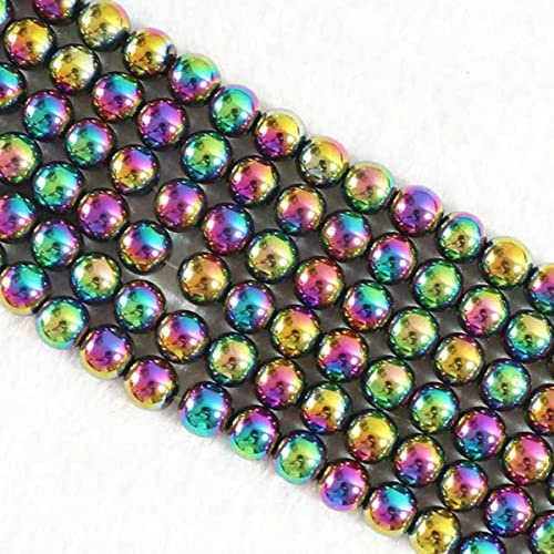 3 Colori 4 6 8 10 12mm Pietra Naturale Ematite Minerale di Ferro Rotonda Perla Allentata Sfera Elegante Creazione di Gioielli Trovare 15 Pollici B179-magnetismo multicolore, 8mm 48 Pezzi
