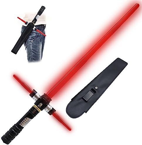 ANNDOFY Light Up Saber for Kids, Red Light Swords with FX Sound, Expandable Light Swords Set for Galaxy War Fighter Warriors, Halloween Dress Up Party, Christmas Birthday Present