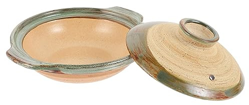 JTBDWOSK Olla De Barro con Tapa Cuenco De Piedra De Cocina Coreana 18 Cm Cerámica Estoca De Gres Sumi Kannyu Donabe De Arcilla Olla De La Muerte De Porcelana Cazuela Olla De Barro Horno Holandés,C