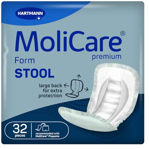 MoliCare Premium Form STOOL: Inkontinenzvorlage für zuverlässigen Schutz bei Stuhlinkontinenz mit Spezialtaschen, zu verwenden mit MoliCare Premium Fixpants, 32 Stück