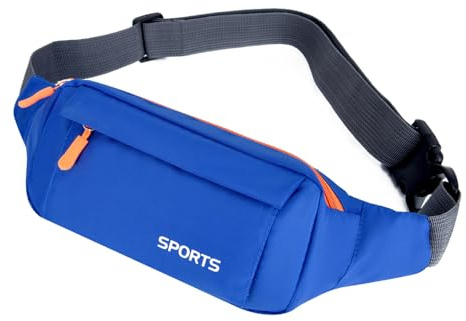 Hongking Bauchtasche, Laufgürtel für Herren und Damen, gegen Diebstahl, Geldgürtel für Outdoor, Workout, Wandern, Reisen, Geschenke für Männer und Frauen, blau, Einheitsgröße, modisch