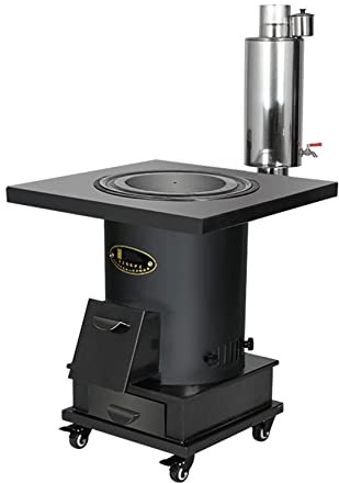 Poêle à Bois Réchaud Poêle à bois de camping Poêle à bois de chauffage sans fumée multifonctionnel, poêle à bois en acier moulé à économie d'énergie pour intérieur/extérieur, double revêteme