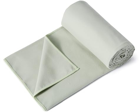 Amazon Basics - Asciugamano da campeggio ed escursionismo, in microfibra, Verde Nebbia, 24.9 x 12.7 x 4.6 cm