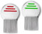 CULEB 2 Pezzi Pettine Professionale Pidocchi e Lendini,Pettine Pidocchi Bambini,Pettine Antipidocchi in Acciaio Inossidabile Ultra Sottile,Rimuove Efficacemente Pidocchi,Lendini(Rosso,Verde)