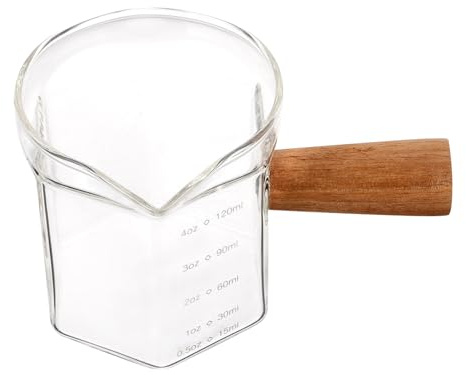 Ciieeo Tazza Graduata in Vetro per caffè Espresso Brocca da Misurino per caffè Domestico Trasparente Scala