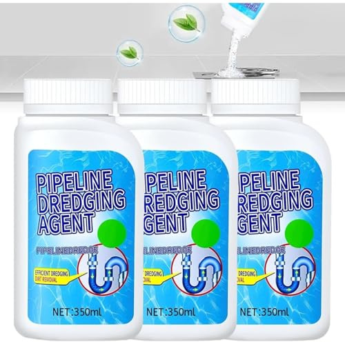 Pulitore multiuso per tubi di scarico, agente di dragaggio per tubazioni, detergente multiuso per cucina, bagno, WC, adatto per utenti domestici (confezione da 3)