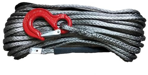 Eslinga Emergencia Cuerda de cabrestante sintética de 16mm X 30 Metros con Gancho para Accesorios Todoterreno eléctricos ATV/UTV 4X4 Grillete Proa