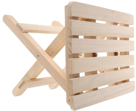 Abaodam Klappbarer Hocker Aus Holz Tragbar Und Zusammenklappbar Sitz Für Camping Badestuhl Für Outdoor Und Innenbereich Duschbank Toilettenhocker