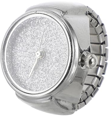 HEMOTON Elegante Ringuhr mit Glitzerdesign Quarzwerk und Legierungsgehäuse Stilvoller Ringschmuck als Geschenkidee für Damen und Herren
