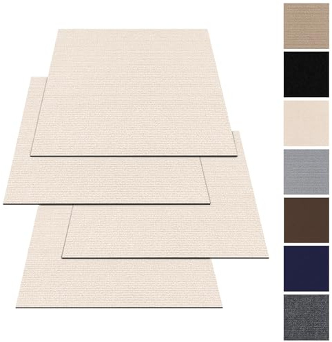 Teppichfliesen 30x30cm Teppichfliesen Selbstklebend - 10 Stück Set - 0.9m² - Teppichboden, Teppich Fliesen mit Rückendeckung, Strapazierfähiger Teppich Bodenbelag für Wohnung, Büro, Gewerbe, Beige