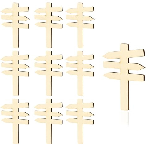 10 cartelli in miniatura in legno, 7 x 4,6 cm, in miniatura, per giardini in miniatura, case e case delle bambole