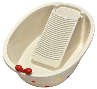SZLIFE Bacinella per lavare Asse per lavare Leggera Multiuso con asse per integrata Vasca per bucato con spugna per piccoli capi delicati