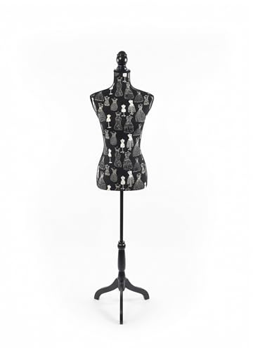 Relaxdays manichino da Sarto Donna, Taglia 36/38, Regolabile 130–167 cm, Supporto in Legno