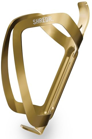 SHREDR. - The Bottler | Fahrrad Flaschenhalter Aluminium | Leichter & Stabiler Getränkehalter für MTB, Rennrad & E-Bike – Universal Fahrrad Flaschenhalterung aus Aluminium (Bronze)