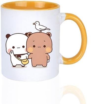 JXAXD Bubu Dudu kopp 330 ml, Bubu Dudu keramikkopp för te och kaffe, Mochi Cat klassisk kopp bästa presenten roliga kaffekoppar, C