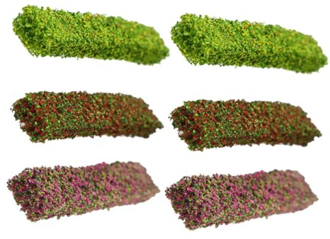 GAROZATION 6 Piezas de Arbustos en Miniatura de 10 Cm, Modelo Estático para Bricolaje, Mezcla de Colores Rojo, Amarillo y Púrpura, Decoración para Maquetas de Trenes y Paisajes Artificiales