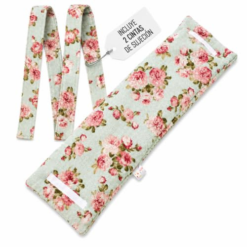 Saco Semillas Microondas-Cojin Térmico Ajustable al Cuerpo-100% Algodón con Mijo y Lavanda-Bolsa para Dolores Musculares,Menstrual y Lumbago.Funda extraíble y lavable (Flores C/F)