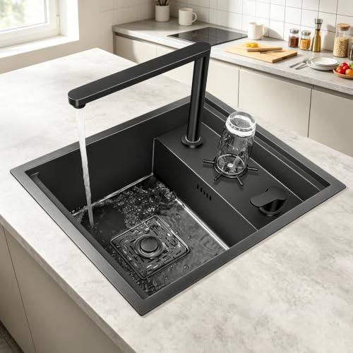 Évier De Bar Dissimulé Acier Inoxydable Petit Bol Avec Robinet Lave-tasse