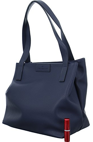 TOM TAILOR Miri zip Damen Shopper Umhängetasche Reißverschluss Groß Blau