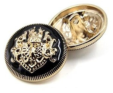 Bestowal 10PCS Kleidung Knöpfe - Fashion Sewing Button Runde Geformte Metallknopf-Set für Männer Frauen Blazer, Mantel, Uniform, Hemd, Anzug und Jacke (Schwarz, 20mm)